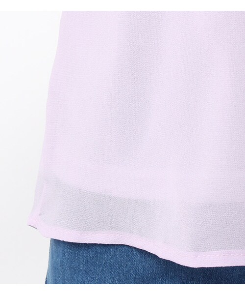 PAGEBOY（ページボーイ）の「ネックレス付きフリルスリーブフレアブラウス（トップス・レディース・オフホワイト/ブラック/クリーム/ライトグリーン/ネイビー/ラベンダー）」の13枚目の写真