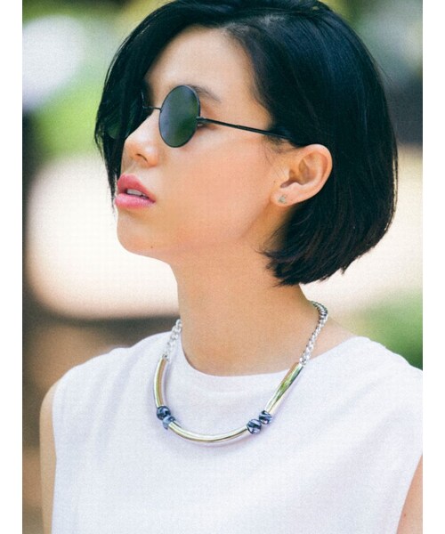 EMODA（エモダ）の「スフィアinパイプネックレス（アクセサリー・レディース・ホワイト/シルバー/ゴールド・F）」の4枚目の写真