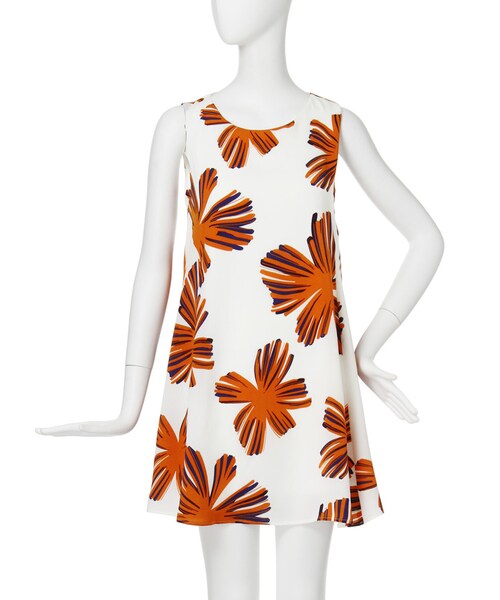 MURUA(ムルーア)の「【FEMININN】サマーフローラルミニワンピース(ワンピース/ドレス・レディース・オレンジ/グリーン・1/2)」の2枚目の写真