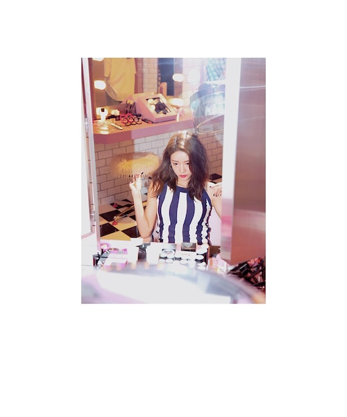 STYLENANDA（スタイルナンダ）の「ストライプ柄ホルターネックニット(ネイビー)（その他・レディース・ネイビー・フリーサイズ）」の2枚目の写真