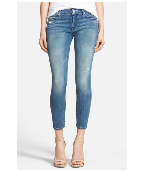 mother the looker crop skinny jeans