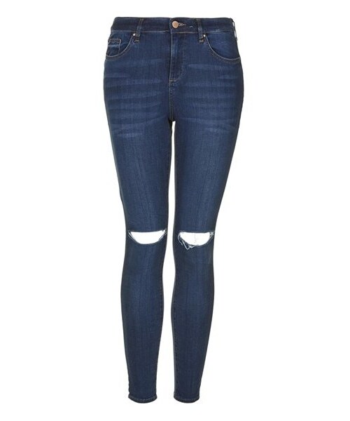 TOPSHOP（トップショップ）の「Topshop Moto 'Leigh' Ripped Skinny Jeans (Mid Denim)（デニムパンツ・レディース・Blue・25 (24 US)/26 (25-26 US)/28 (27 US)/30 (28-29 US)/32 (30-31 US)/34 (31-32 US)）」の2枚目の写真