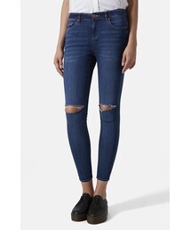 TOPSHOP | Topshop Moto 'Leigh' Ripped Skinny Jeans (Mid Denim)(デニムパンツ)