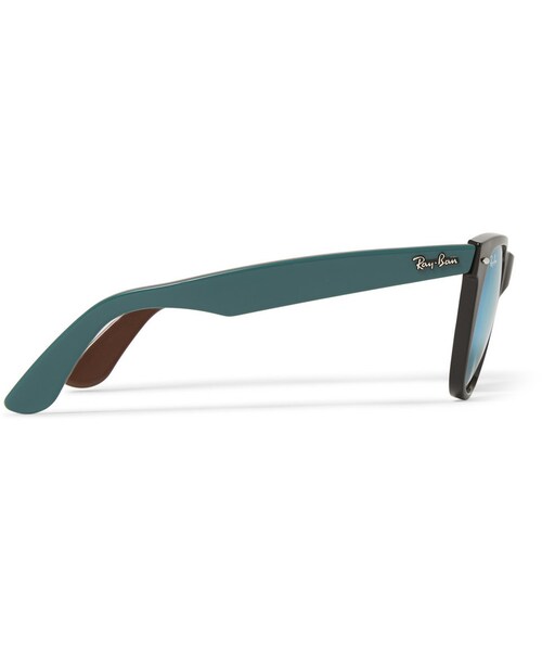 Ray-Ban（レイバン）の「Ray-Ban Wayfarer Mirrored Acetate Sunglasses（サングラス・メンズ・Black・One Size）」の4枚目の写真