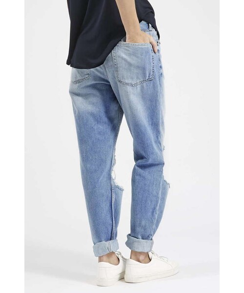 TOPSHOP(トップショップ)の「Tall moto ripped hayden jeans(デニムパンツ・レディース・Gray・W2636/W2836/W3036/W3236/W3436)」の2枚目の写真