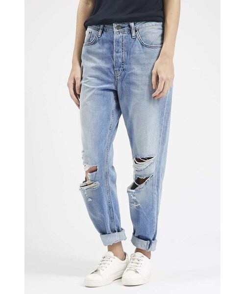 TOPSHOP(トップショップ)の「Tall moto ripped hayden jeans(デニムパンツ・レディース・Gray・W2636/W2836/W3036/W3236/W3436)」の5枚目の写真