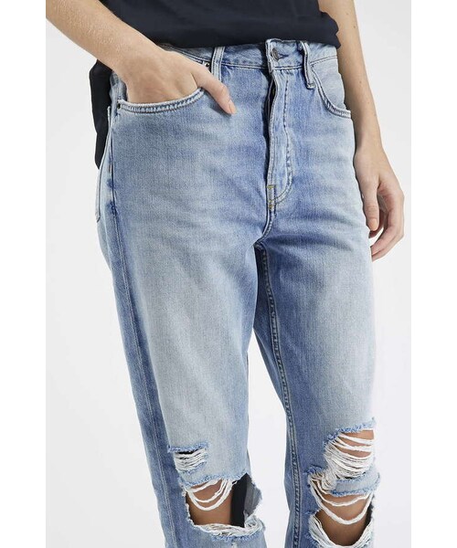 TOPSHOP(トップショップ)の「Tall moto ripped hayden jeans(デニムパンツ・レディース・Gray・W2636/W2836/W3036/W3236/W3436)」の3枚目の写真