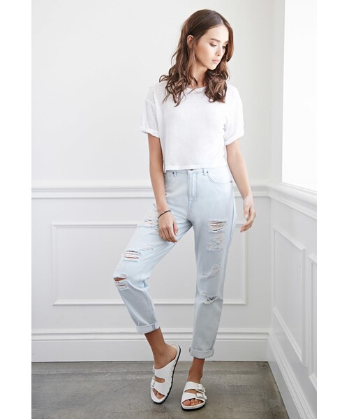 FOREVER 21（フォーエバー トゥエンティーワン）の「FOREVER 21 Distressed Boyfriend Jeans（デニムパンツ・レディース・Blue・26/27/28/29/30/31）」の9枚目の写真