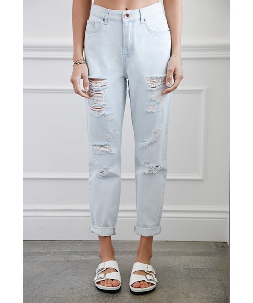 FOREVER 21（フォーエバー トゥエンティーワン）の「FOREVER 21 Distressed Boyfriend Jeans（デニムパンツ・レディース・Blue・26/27/28/29/30/31）」の7枚目の写真