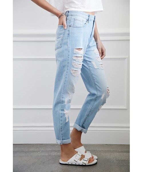 FOREVER 21（フォーエバー トゥエンティーワン）の「FOREVER 21 Distressed Boyfriend Jeans（デニムパンツ・レディース・Blue・26/27/28/29/30/31）」の12枚目の写真