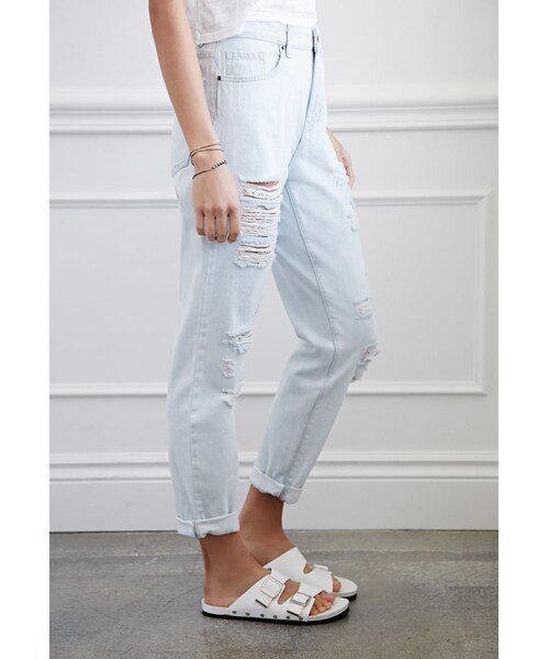 FOREVER 21（フォーエバー トゥエンティーワン）の「FOREVER 21 Distressed Boyfriend Jeans（デニムパンツ・レディース・Blue・26/27/28/29/30/31）」の6枚目の写真