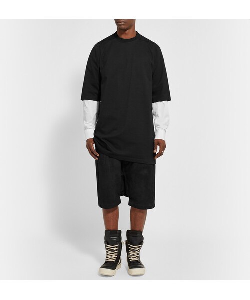 Rick Owens(リックオウエンス)の「Rick Owens Oversized Cotton-Jersey T-Shirt(Tシャツ/カットソー・メンズ・Black・XS/S/M/L/XL)」の2枚目の写真