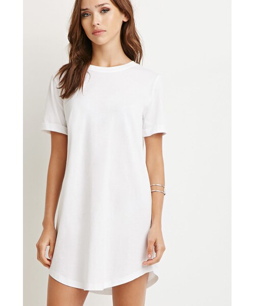 FOREVER 21(フォーエバー トゥエンティーワン)の「FOREVER 21 Classic T-Shirt Dress(ワンピース・レディース・White・Small/Medium/Large)」の5枚目の写真