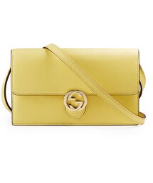 GUCCI | Gucci Icon Leather Wallet with Strap, Citrus Green(財布)