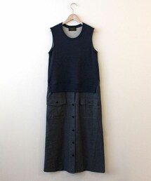 IJIIT&Co. | ijiit　デニムスウェット　ノースリーブワンピース(ワンピース)