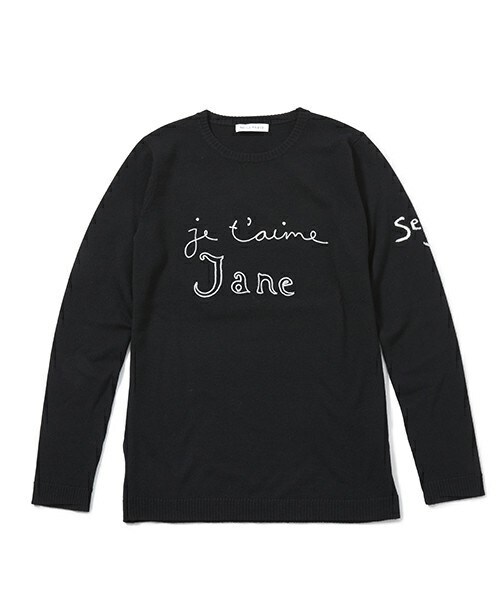 BELLA FREUD(ベラ・フルード)の「Bella Freud 『JE TAIME JANE』メッセージメリノウールニット(ニット/セーター・レディース・ブラック・S/M)」の4枚目の写真