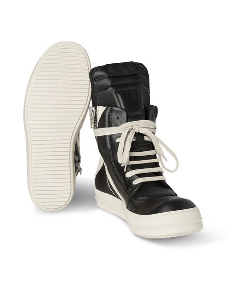 Panelled Leather High-Top Sneakers