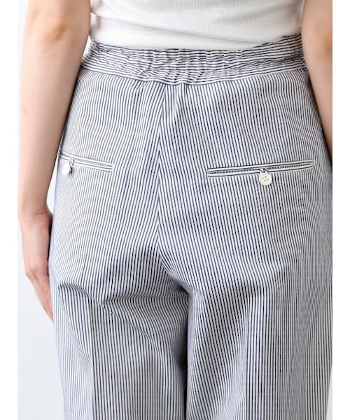 qualite カリテ ストライプタックパンツ