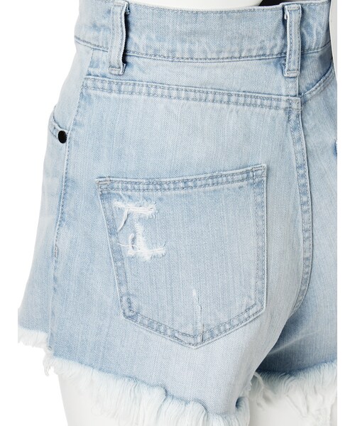 EMODA（エモダ）の「ロングフリンジジャストウエストショートパンツ（パンツ・レディース・ホワイト/アイスブルー・XS/S/M）」の8枚目の写真