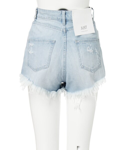 EMODA（エモダ）の「ロングフリンジジャストウエストショートパンツ（パンツ・レディース・ホワイト/アイスブルー・XS/S/M）」の6枚目の写真
