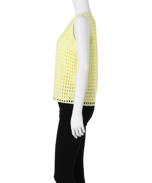 MERCURYDUO（マーキュリーデュオ）の「【DUO】 格子レースタンクブラウス（トップス・レディース・オフホワイト/ライトイエロー/ネイビー/ラベンダー・F）」の6枚目の写真