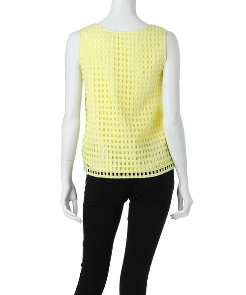 MERCURYDUO（マーキュリーデュオ）の「【DUO】 格子レースタンクブラウス（トップス・レディース・オフホワイト/ライトイエロー/ネイビー/ラベンダー・F）」の7枚目の写真