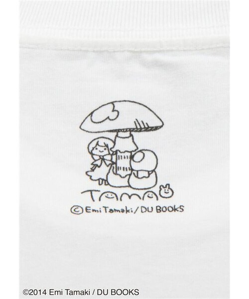 Design Tshirts Store graniph（デザイン　ティーシャツ　ストア　グラニフ）の「少女系きのこ図鑑 (玉木 えみ)（トップス・ホワイト・SS/S/M/L）」の5枚目の写真