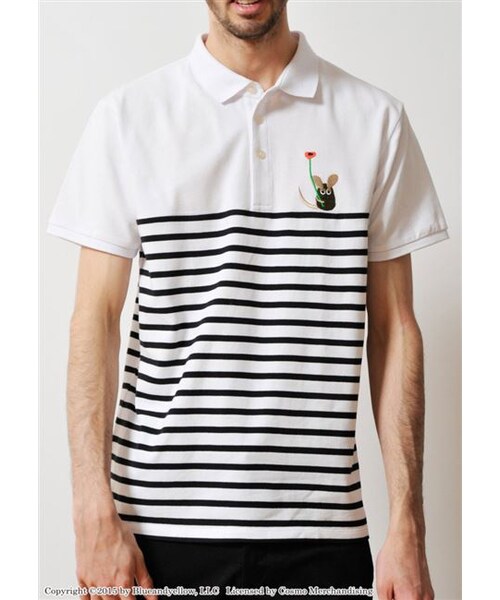 Design Tshirts Store graniph（デザイン　ティーシャツ　ストア　グラニフ）の「フレデリック エンブロイダリー (レオ レオニ ショート スリーブ ポロ シャツ A)（トップス・ホワイト・SS/S/M/L）」の4枚目の写真