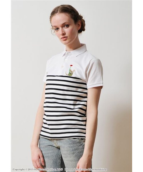 Design Tshirts Store graniph（デザイン　ティーシャツ　ストア　グラニフ）の「フレデリック エンブロイダリー (レオ レオニ ショート スリーブ ポロ シャツ A)（トップス・ホワイト・SS/S/M/L）」の9枚目の写真