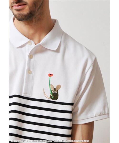 Design Tshirts Store graniph（デザイン　ティーシャツ　ストア　グラニフ）の「フレデリック エンブロイダリー (レオ レオニ ショート スリーブ ポロ シャツ A)（トップス・ホワイト・SS/S/M/L）」の2枚目の写真