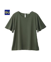 GU | （GU）フリルスリーブＴ（半袖）Ａ(トップス)