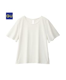 GU | （GU）フリルスリーブＴ（半袖）Ａ(トップス)