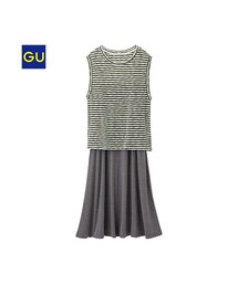 GU | （GU）セットワンピース（ボーダー・ノースリーブ）(ワンピース/ドレス)
