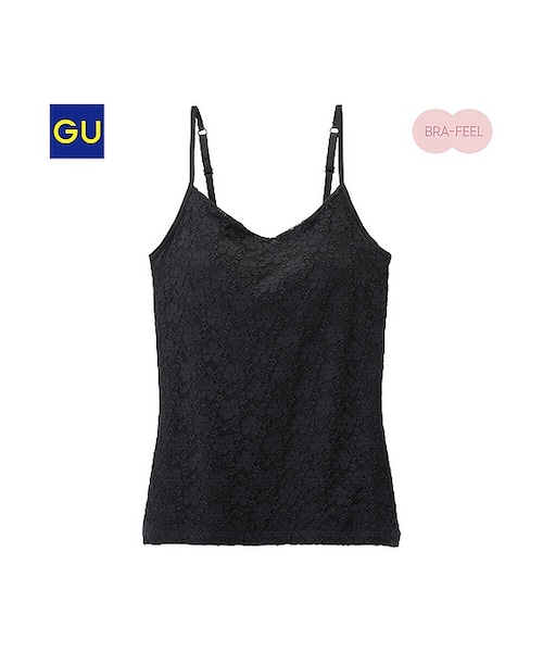 GU(ジーユー)の「(GU)ブラフィール総レースキャミソール(WOMEN ⁄ ブラフィール(カップ付)・レディース・OFF WHITE/CREAM/BLACK・M/S/L/XL)」の2枚目の写真
