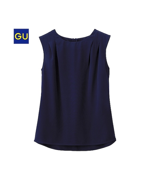 GU（ジーユー）の「（GU）バックジッププルオーバー（ノースリーブ）（WOMEN ⁄ シャツ・ブラウス・レディース・BLACK/OLIVE/NAVY・L/S/M）」の3枚目の写真