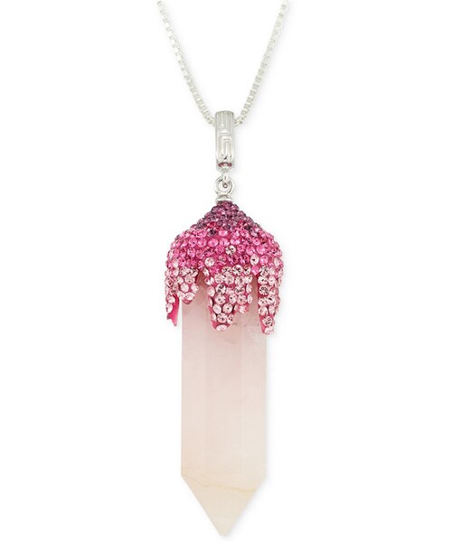 SWAROVSKI（スワロフスキー）の「Swarovski Crystal Pendant Necklace in Platinum over Sterling Silver（ネックレス・レディース・Blue/White/Pink/Purple・24 inch）」の4枚目の写真