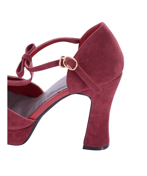 merry jenny（メリージェニー）の「Tストラップチャンキーパンプス（シューズ・レディース・ブラック/レッド/カーキ・M/L）」の8枚目の写真