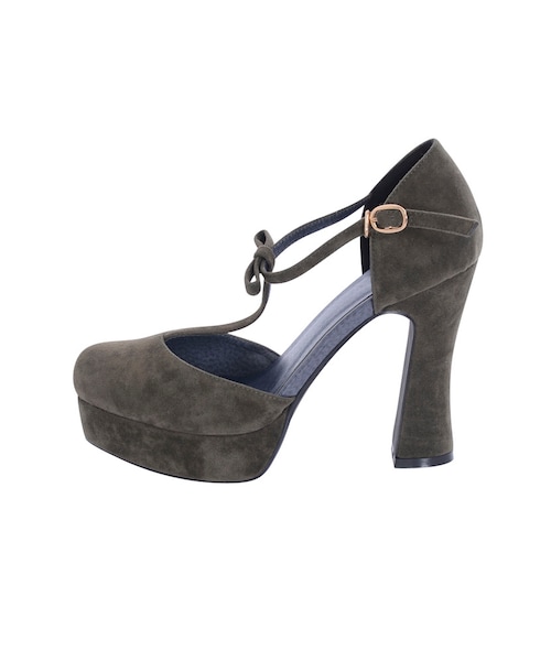 merry jenny（メリージェニー）の「Tストラップチャンキーパンプス（シューズ・レディース・ブラック/レッド/カーキ・M/L）」の2枚目の写真