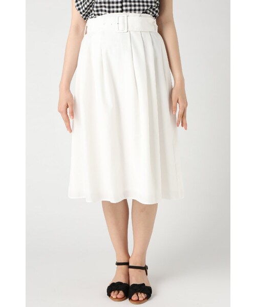 Spick & Span（スピックアンドスパン）の「エアリーシャンブレーベルトツキスカート（スカート・レディース・ホワイト/ネイビー/ブルー/オレンジ・36/38）」の6枚目の写真