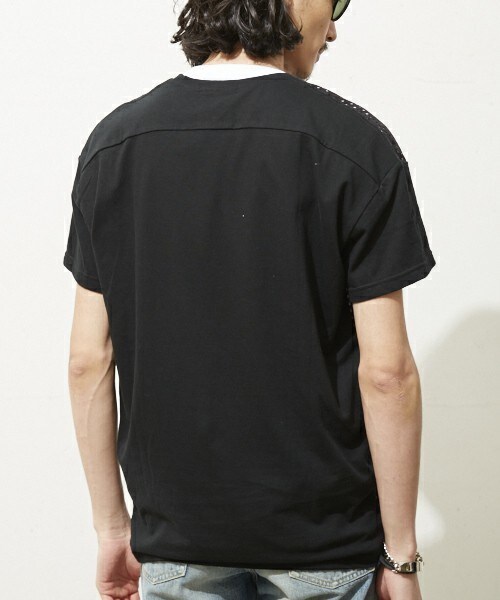 DIET BUTCHER(ダイエットブッチャー)の「DIET BUTCHER SLIM SKIN ルーズフィットメッシュ切替Tシャツ(Tシャツ/カットソー・メンズ・ブラック/ホワイト・FREE)」の7枚目の写真