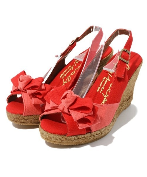 GAIMO（ガイモ）の「コンビカラーリボンサンダル (732105)（サンダル・レディース・ブラウン/ネイビー/パープル/レッド・35/36/37/38）」の4枚目の写真