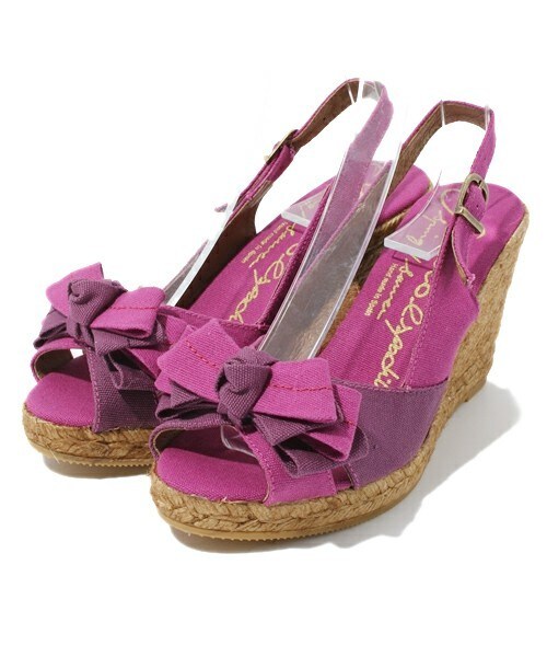 GAIMO（ガイモ）の「コンビカラーリボンサンダル (732105)（サンダル・レディース・ブラウン/ネイビー/パープル/レッド・35/36/37/38）」の3枚目の写真