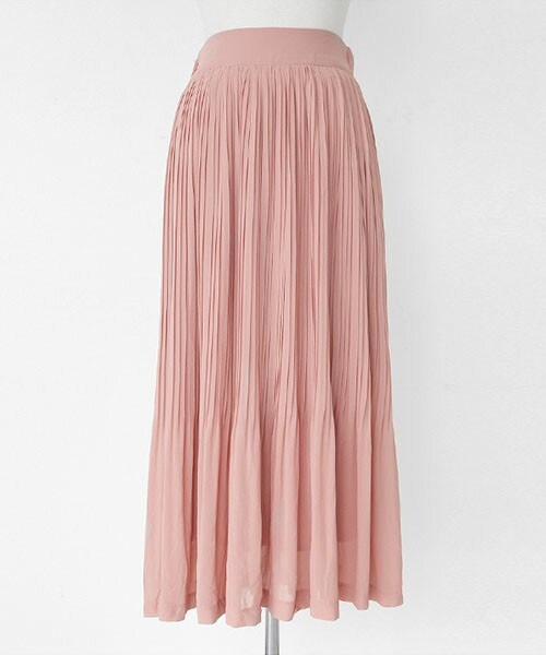 DHOLIC（ディーホリック）の「ウエストゴムシフォンプリーツミモレスカート（スカート・レディース・アイボリー/ディープブルー/ブラック/ピーチ・FREE）」の4枚目の写真