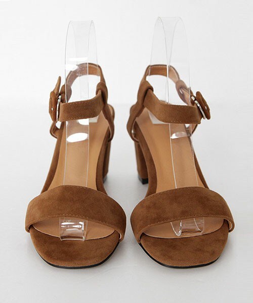 DHOLIC（ディーホリック）の「スエード調ミドルヒールシューズ（サンダル・レディース・ベージュ/キャメル/ブラック/ブルー/オレンジ/ピンク・225/230/235/240/245/250）」の3枚目の写真