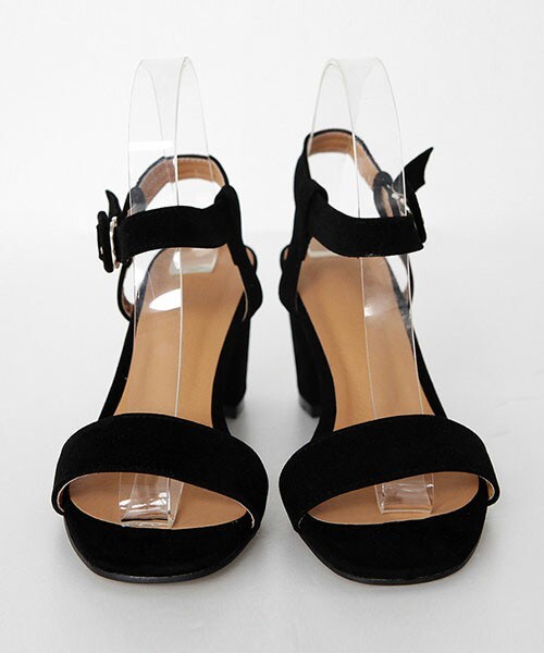 DHOLIC（ディーホリック）の「スエード調ミドルヒールシューズ（サンダル・レディース・ベージュ/キャメル/ブラック/ブルー/オレンジ/ピンク・225/230/235/240/245/250）」の2枚目の写真