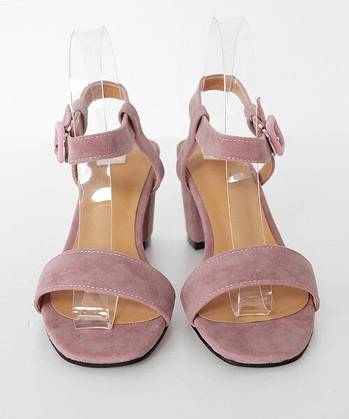 DHOLIC（ディーホリック）の「スエード調ミドルヒールシューズ（サンダル・レディース・ベージュ/キャメル/ブラック/ブルー/オレンジ/ピンク・225/230/235/240/245/250）」の5枚目の写真