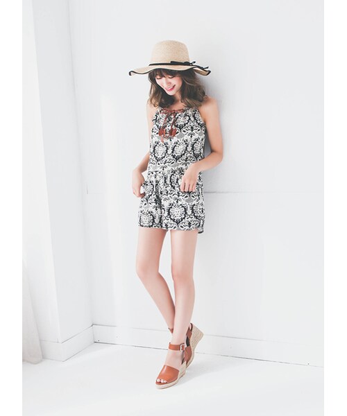 gracegift（グレースギフト）の「韓國寬帶麻編楔型涼鞋（その他・レディース・棕/白・35/36/37/38/39/40）」の17枚目の写真