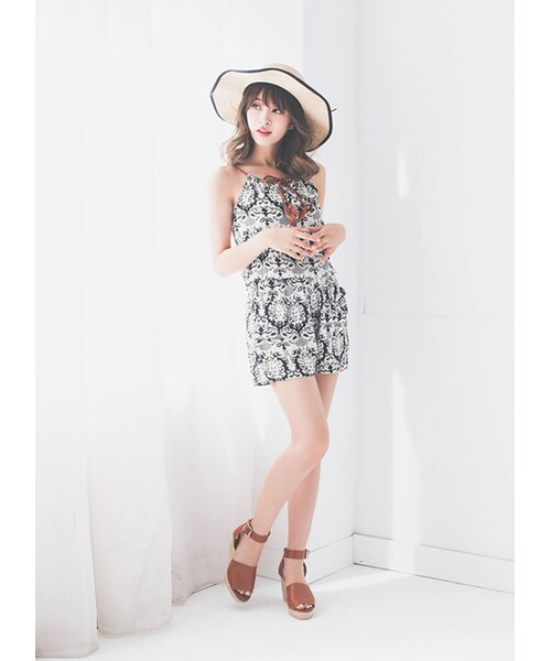 gracegift（グレースギフト）の「韓國寬帶麻編楔型涼鞋（その他・レディース・棕/白・35/36/37/38/39/40）」の18枚目の写真