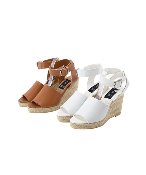 gracegift（グレースギフト）の「韓國寬帶麻編楔型涼鞋（その他・レディース・棕/白・35/36/37/38/39/40）」の22枚目の写真