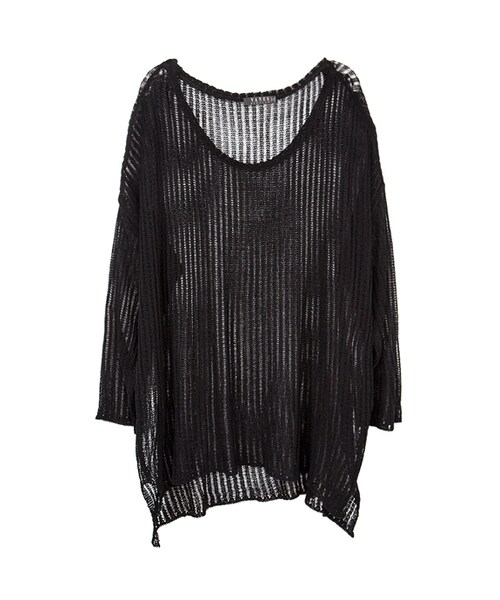 gracegift（グレースギフト）の「韓國輕夏微甜縷空針織罩衫上衣（トップス・レディース・杏/黑・F）」の8枚目の写真